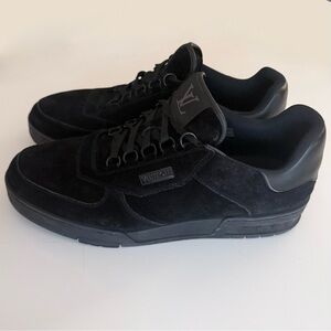 Louis Vuitton Virgil Abloh Low Top Shoes 9.5 Black Suede Sneaker